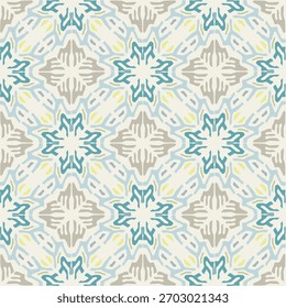Ethnische nahtlose Muster von Rhombus ornate. Stammesornament. Tapete im Damaskus-Stil. Dekoratives Mosaik, Patchwork-Hintergrund für Stoffdruck. Vektorstruktur