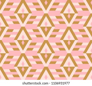 Ethnic seamless pattern with rhombuses. Tribal geometrical background. Vector illustration.