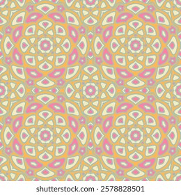 Ethnic seamless pattern. Simple repeat elements summer fashion. Vector artistic background. Bold funky linear motif. Distressed cloth fabric ornament. Minimal shape bohemian geometry.