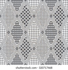 Ethnic seamless pattern. with square pattern inside.
