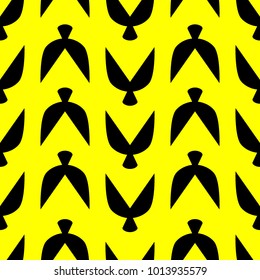 Ethnic Seamless Pattern with Stylized Birds. Crows. Geometric Pattern in Ethnic Style. Ethnic Seamless Pattern for Wallpaper, Textile, Banner, Pouring, Surface Textures, Wrapping Paper, Tile.