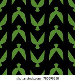 Ethnic Seamless Pattern with Stylized Birds. Crows. Geometric Pattern in Ethnic Style. Ethnic Seamless Pattern for Wallpaper, Textile, Banner, Pouring, Surface Textures, Wrapping Paper, Tile.