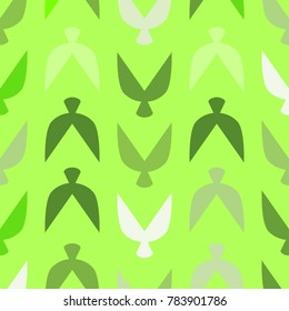 Ethnic Seamless Pattern with Stylized Birds. Crows. Geometric Pattern in Ethnic Style. Ethnic Seamless Pattern for Wallpaper, Textile, Banner, Pouring, Surface Textures, Wrapping Paper, Tile.