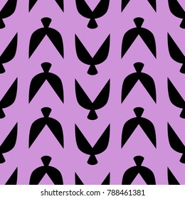 Ethnic Seamless Pattern with Stylized Birds. Crows. Geometric Pattern in Ethnic Style. Ethnic Seamless Pattern for Wallpaper, Textile, Banner, Pouring, Surface Textures, Wrapping Paper, Tile.