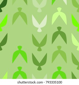 Ethnic Seamless Pattern with Stylized Birds. Crows. Geometric Pattern in Ethnic Style. Ethnic Seamless Pattern for Wallpaper, Textile, Banner, Pouring, Surface Textures, Wrapping Paper, Tile.