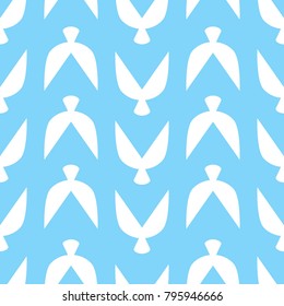 Ethnic Seamless Pattern with Stylized Birds for Wallpaper, Textile, Banner, Pouring, Surface Textures, Wrapping Paper, Tile.