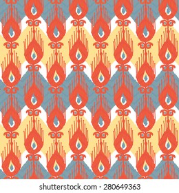 Ethnic seamless pattern with stylized flowers and paisley