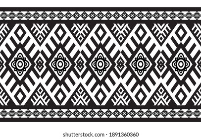 Ethnische nahtlose Muster traditionellen Hintergrund Design für Hintergrund, Teppich, Tapete, Kleidung, Umhüllung, Batik, Stoff, Vektorkonzept Stickereistil.