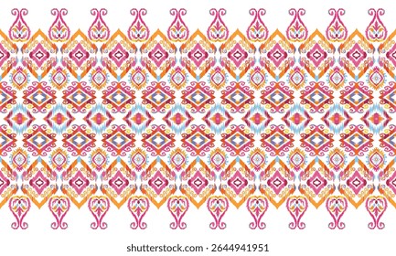 Ethnische nahtlose Muster traditionellen Hintergrund-Design für Teppich, Tapete, Kleidung, Verpackung, Batik, Stoff, Stickerei Vektorgrafik.