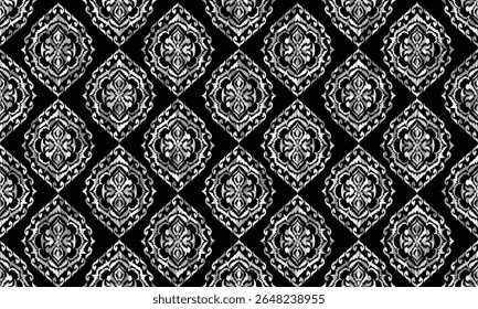 Ethnische nahtlose Muster traditionellen Hintergrund-Design für Teppich, Tapete, Kleidung, Verpackung, Batik, Stoff, Stickerei Vektorgrafik.