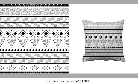 Ethnic seamless pattern traditional. Design for pillow, clothing, background, carpet, wallpaper, wrapping, Batik, fabric,Vector illustration.embroidery style.