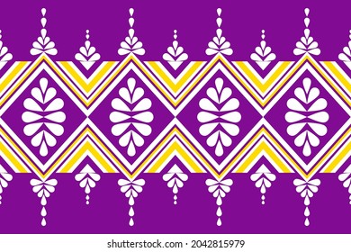 Patrón étnico sin fisuras Diseño tradicional para ropa, fondo, alfombra, papel pintado, envoltura,Batik,tela,Ilustración vectorial.estilo bordado.