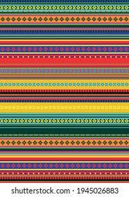 Ethnic seamless pattern. Traditional ornament background. Folk ornamental texture. Bright colors. Mexican rug, blanket.