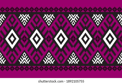 diseño de fondo rosado tradicional, sin costura étnica, para fondo, alfombra, papel pintado, ropa, envoltura, batik, tela, vector concepto de bordado.