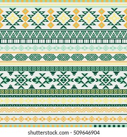 Ethnic seamless pattern with triangle and abstract geometric ornament. Tribal background texture. Native american navajo aztec pattern. Vector illustration hipster background.