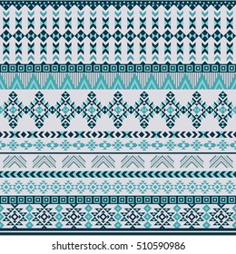 Ethnic seamless pattern with triangle and abstract geometric ornament. Tribal background texture. Native american navajo aztec pattern. Vector illustration hipster background.