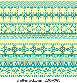 Ethnic seamless pattern with triangle and abstract geometric ornament. Tribal background texture. Native american navajo aztec pattern. Vector illustration hipster background.