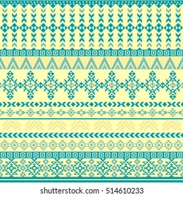Ethnic seamless pattern with triangle and abstract geometric ornament. Tribal background texture. Native american navajo aztec pattern. Vector illustration hipster background.