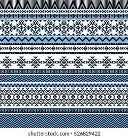 Ethnic seamless pattern with triangle and abstract geometric ornament. Tribal background texture. Native american navajo aztec pattern. Vector illustration hipster background.