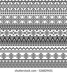 Ethnic seamless pattern with triangle and abstract geometric ornament. Tribal background texture. Native american navajo aztec pattern. Vector illustration hipster background.