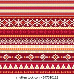 Ethnic seamless pattern with triangle and abstract geometric ornament. Tribal background texture. Native american navajo aztec pattern. Vector illustration hipster background.