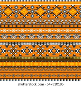Ethnic seamless pattern with triangle and abstract geometric ornament. Tribal background texture. Native american navajo aztec pattern. Vector illustration hipster background.