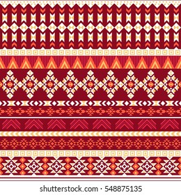 Ethnic seamless pattern with triangle and abstract geometric ornament. Tribal background texture. Native american navajo aztec pattern. Vector illustration hipster background.