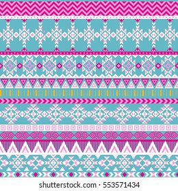 Ethnic seamless pattern with triangle and abstract geometric ornament. Tribal background texture. Native american navajo aztec pattern. Vector illustration hipster background.