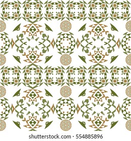 Ethnic seamless pattern with triangle and abstract geometric ornament. Tribal background texture. Vector illustration hipster background.
