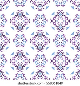 Ethnic seamless pattern with triangle and abstract geometric ornament. Tribal background texture. Vector illustration hipster background.
