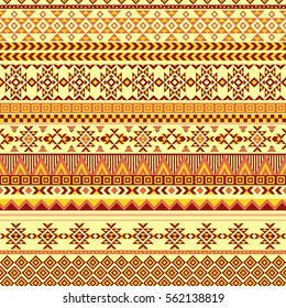 Ethnic seamless pattern with triangle and abstract geometric ornament. Tribal background texture. Native american navajo aztec pattern. Vector illustration hipster background.
