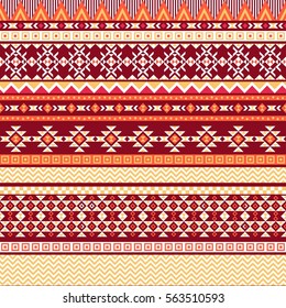 Ethnic seamless pattern with triangle and abstract geometric ornament. Tribal background texture. Native american navajo aztec pattern. Vector illustration hipster background.
