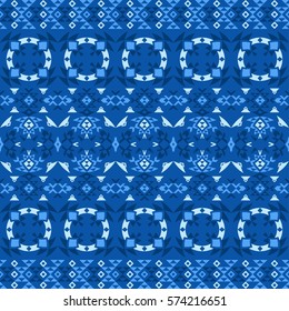 Ethnic seamless pattern with triangle and abstract geometric ornament. Tribal background texture. Vector illustration hipster background.