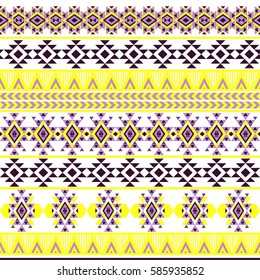 Ethnic seamless pattern with triangle and abstract geometric ornament. Tribal background texture. Native american navajo aztec pattern. Vector illustration hipster background.