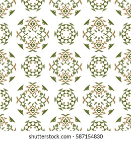 Ethnic seamless pattern with triangle and abstract geometric ornament. Tribal background texture. Vector illustration hipster background.