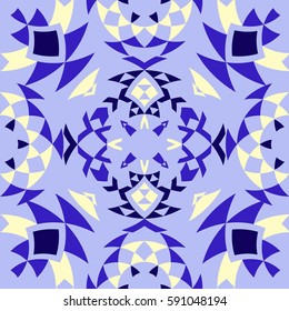 Ethnic seamless pattern with triangle and abstract geometric ornament. Tribal background texture. Vector illustration hipster background.