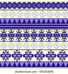 Ethnic seamless pattern with triangle and abstract geometric ornament. Tribal background texture. Native american navajo aztec pattern. Vector illustration hipster background.