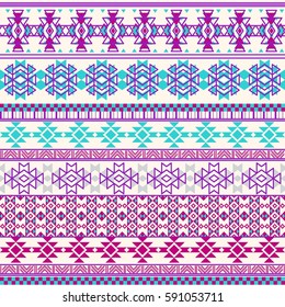 Ethnic seamless pattern with triangle and abstract geometric ornament. Tribal background texture. Native american navajo aztec pattern. Vector illustration hipster background.