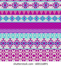 Ethnic seamless pattern with triangle and abstract geometric ornament. Tribal background texture. Native american navajo aztec pattern. Vector illustration hipster background.