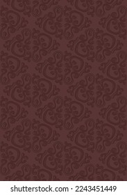 Ethnic seamless pattern of triangles in the slavonic style. Decorative monotonous brown patchwork background for print onto fabric. Damascus style wallpaper. Vector texture