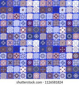 Ethnic seamless pattern. Tribal art print. Abstract geometric background. Tile, patchwork. Fabric design