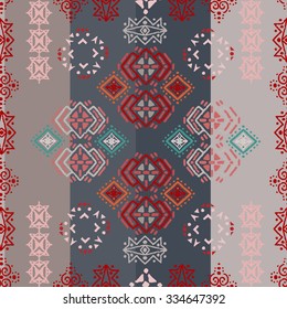 Padrão étnico sem emenda. Impressão de arte tribal. Textura boho. Design de pano, papel de parede, envoltório