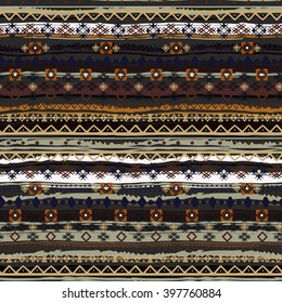 Ethnic seamless pattern. Tribal art boho print, abstract ornament. Background texture, decoration