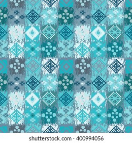 Ethnic seamless pattern. Tribal art boho print, abstract ornament. Background texture, tile, patchwork