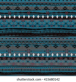 Ethnic seamless pattern. Tribal art colorful boho print, abstract boho pattern. Background texture, decoration, wrapping, wallpaper