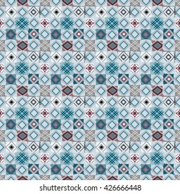 Ethnic seamless pattern. Tribal art boho print, abstract ornament. Background texture, tile, patchwork