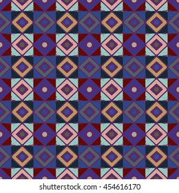 Ethnic seamless pattern. Tribal art boho print. Abstract geometric ornament. Background texture, tile, patchwork