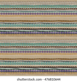 Ethnic seamless pattern. Tribal art. Old background texture. Boho motif. Geometric ornament. Carpet, embroidery
