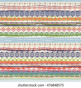 Ethnic seamless pattern. Tribal art. Old background texture. Boho motif. Geometric ornament. Carpet, embroidery