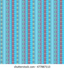 Ethnic seamless pattern. Tribal art. Old abstract background texture. Boho motif. Geometric ornament. Carpet, embroidery